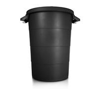 BigDean Tonneau universel résistant aux intempéries avec couvercle et 2 poignées de transport solides 80 litres NOIRE - Tonneau de récupération d'eau de pluie Poubelle - Convient pour l'intérieur et