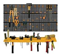 BiGDUG - Panneau Porte Outils 50 x 100 x 1.7cm Kit modulable 2 Panneaux perforés 1 étagère Porte-Outils + 50 Crochets Assortis