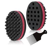 Bigeddie Lot de 2 brosses éponge magiques pour boucles afro, éponge torsadée avec peigne de 15 cm