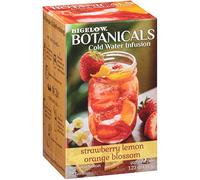 Bigelow Botanicals Lot de 18 sachets de thé pour infusion d'eau froide Fraise Citron Fleur d'oranger Sans caféine 108 sachets