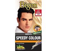 Bigen Men's Speedy Color | Couvre les cheveux gris en 5 min | Pas d'ammoniac | Avec de l'huile d'olive - 113 Brun cendré