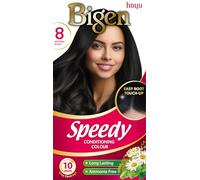 Bigen Speedy Conditioning Colour | Couvre les cheveux blancs en 10 min | Sans ammoniaque | Avec des extraits naturels de plantes - 8 Noir Naturel