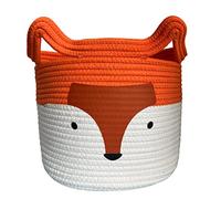 Bigepige Paniers De Rangement BéBé, Coton Panier A Linge, Rangement Jouet Enfant, Joli Panier à Linge Pour Enfants Et BéBéS, Panier De Rangement Pour Jouets Renard (28 cm × 24 cm)