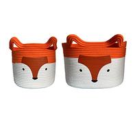 Bigepige Paniers De Rangement BéBé, Coton Panier A Linge, Rangement Jouet Enfant, Joli Panier à Linge Pour Enfants Et BéBéS, Rangement Pour Jouets Renard (28 cm × 24 cm)