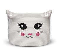 Bigepige Paniers De Rangement BéBé, Coton Panier Corbeille A Linge, Boite De Rangement Jouet Enfant, Joli Panier à Linge Pour Enfants Et BéBés, Decoration Chambre, Coffre A Jouet Pour Jouets Chat