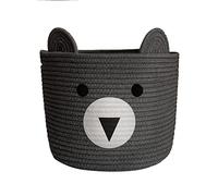 Bigepige Paniers De Rangement BéBé, Coton Panier Corbeille A Linge, Boite De Rangement Jouet Enfant, Joli Panier à Linge Pour Enfants Et BéBés, Decoration Chambre, Ours Gris(28 x 24 cm)