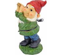 Bigey Burt Funny Gnome Playing Golf Garden Statue 30cm Polyresin Full Color Palette