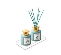 Bigfety Plateau de rangement compact en acrylique pour salle de bain, cuisine, comptoir de comptoir fait à la main pour bijoux, tasses, éponge, savon, plante - Transparent