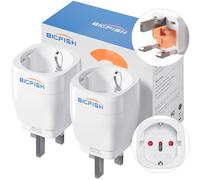 Bigfish Adaptateur Prise Anglaise 2 pièces, Prise Adaptateur Anglaise, Prise Anglaise Adaptateur Francais, Adaptateur Prise Irlande, Adaptateur UK Type G vers l’Irlande/Angleterre/Ecosse/Dubaï/Malte