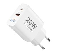 Bigfish Chargeur USB C, 2 Ports, Chargeur Multiple avec USB-C et USB-A, Chargeur Rapide PD 3.0 20 W, Adaptateur d'alimentation USB pour iPhone 16, 15, 14 Pro Max, 13, 12, 11, SE, 2020, XS, XR, 8, 7
