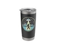 Bigfoot Abduction! Vintage Sasquatch & UFO Alien Graphic Gobelet isotherme en acier inoxydable double paroi