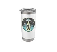 Bigfoot Abduction! Vintage Sasquatch & UFO Alien Graphic Gobelet isotherme en acier inoxydable double paroi
