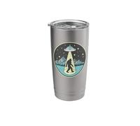 Bigfoot Abduction! Vintage Sasquatch & UFO Alien Graphic Gobelet isotherme en acier inoxydable double paroi