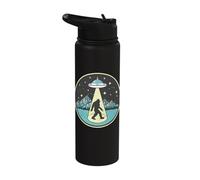 Bigfoot Abduction! Vintage Sasquatch & UFO Alien Graphic Stainless Steel Insulated Water Bottle