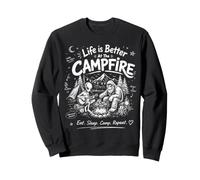 Bigfoot Alien Barbecue de Camping drôle Sasquatch Vintage Feu de Camp Sweatshirt