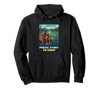 Bigfoot Alien Campfire Appuyez sur Start to Camp Funny Retro Sweat à Capuche