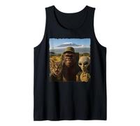 Bigfoot Alien Cat Funny Selfie Randonnée Squad Tanzanie Safari Débardeur