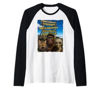 Bigfoot Alien Cat Funny Selfie Randonnée Squad Tanzanie Safari Manche Raglan