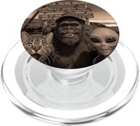 Bigfoot Alien Cat Funny Selfie Randonnée Squad Tanzanie Safari PopSockets PopGrip pour MagSafe