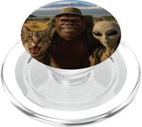 Bigfoot Alien Cat Funny Selfie Randonnée Squad Tanzanie Safari PopSockets PopGrip pour MagSafe