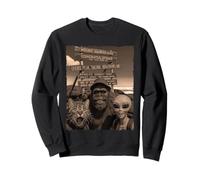Bigfoot Alien Cat Funny Selfie Randonnée Squad Tanzanie Safari Sweatshirt
