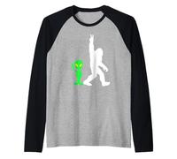 Bigfoot & Alien Conspiracy Theory Bigfoot & Alien Manche Raglan