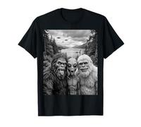 Bigfoot Alien Loch Ness Monster UFO Selfie Drôle Cryptid Art T-Shirt