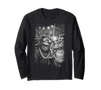 Bigfoot Alien Pizza Funny Sasquatch UFO Cryptid Manche Longue