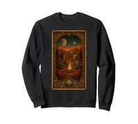 Bigfoot and Alien Campfire on Mars Carte de Tarot Vintage Sweatshirt