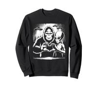 Bigfoot and Alien Love Sasquatch UFO Paranormal Sweatshirt