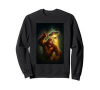 Bigfoot and Cow UFO Selfie with Funny Invasion Alien Novelty Sweatshirt
