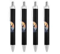 Bigfoot & Banjo Sasquatch Silhouette Vintage Bluegrass Stylos à bille rétractables Noir Stylos à bille pour journal, stylos de travail pour fournitures de bureau