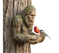 Bigfoot Bird Feeder, Waterproof Tree-Mounted Outdoor Sculpture Feeders with Hidden Keyhole Hanger, Unique Backyard & Garden Art Decor Gift for Wildlife and Nature Lovers (Vert)