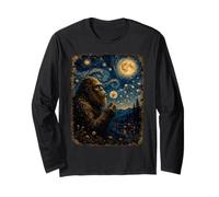 Bigfoot Blowing Pissenlit Sasquatch Van Gogh Nuit étoilée Manche Longue