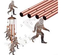 Bigfoot Carillon éolien avec design en métal fabriqué à la main avec sept SmFor All Bigfoots, six tubes en aluminium et six cloches pour la relaxation en extérieur ou en intérieur et décoration de