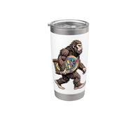 Bigfoot Carry Jukebox Funny Sasquatch Retro Music Humour Gobelet isotherme en acier inoxydable double paroi