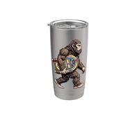 Bigfoot Carry Jukebox Funny Sasquatch Retro Music Humour Gobelet isotherme en acier inoxydable double paroi