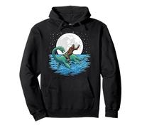Bigfoot chevauchant des créatures cryptozoologiques lunaires du Loch Ness Sweat à Capuche