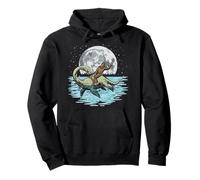 Bigfoot chevauchant des créatures cryptozoologiques lunaires du Loch Ness Sweat à Capuche