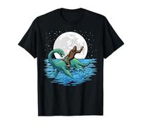Bigfoot chevauchant des créatures cryptozoologiques lunaires du Loch Ness T-Shirt