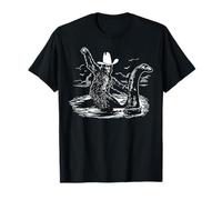 Bigfoot chevauchant Le Loch Ness, Un Monstre, Un Cowboy, des créatures cryptiques T-Shirt
