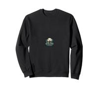 Bigfoot chevauchant Le Monstre du Loch Ness au Clair de Lune sur Le lac Cryptid Sweatshirt