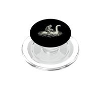 Bigfoot chevauchant Nessie Loch Ness, Un Sasquatch Mythique cryptique PopSockets PopGrip pour MagSafe