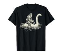 Bigfoot chevauchant Nessie Loch Ness, Un Sasquatch Mythique cryptique T-Shirt