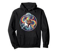 Bigfoot chevauchant Une Licorne rayonnée par UFO Alien Cryptid Art Sweat à Capuche