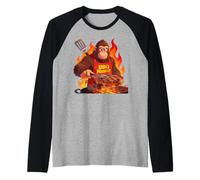 Bigfoot Cooking Grill BBQ Funny Gift Bigfoot Manche Raglan