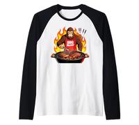 Bigfoot Cooking Grill BBQ Funny Gift Bigfoot Manche Raglan