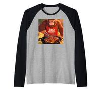Bigfoot Cooking Grill BBQ Funny Gift Bigfoot Manche Raglan