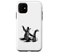 Bigfoot Cowboy Riding on Nessie - Sasquatch Loch Ness Monster Coque pour iPhone 11