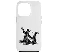 Bigfoot Cowboy Riding on Nessie - Sasquatch Loch Ness Monster Coque pour iPhone 13 Pro